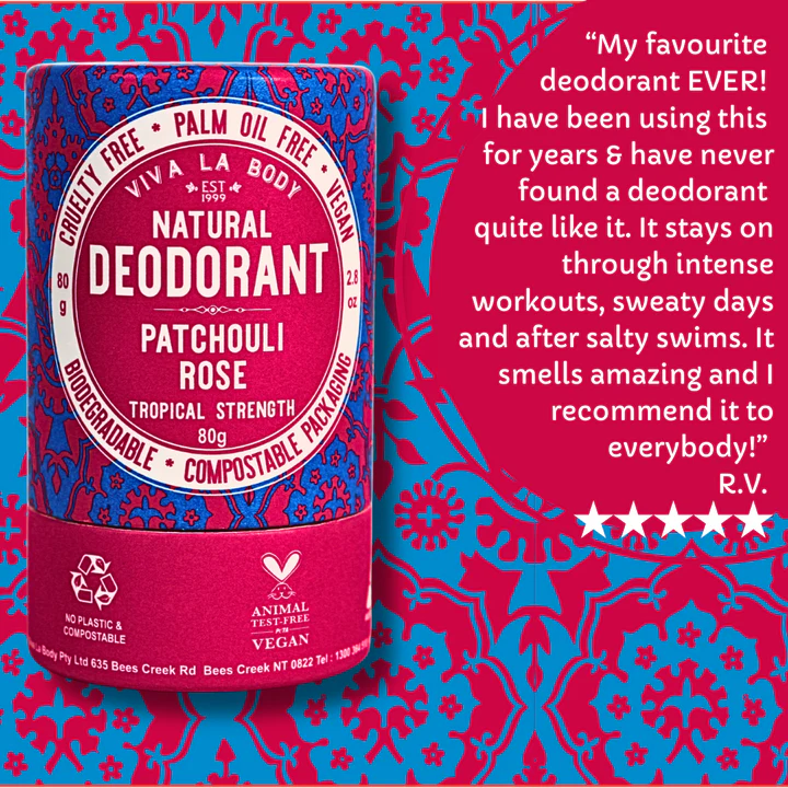 Natural Deodorant Patchouli Rose - 80g