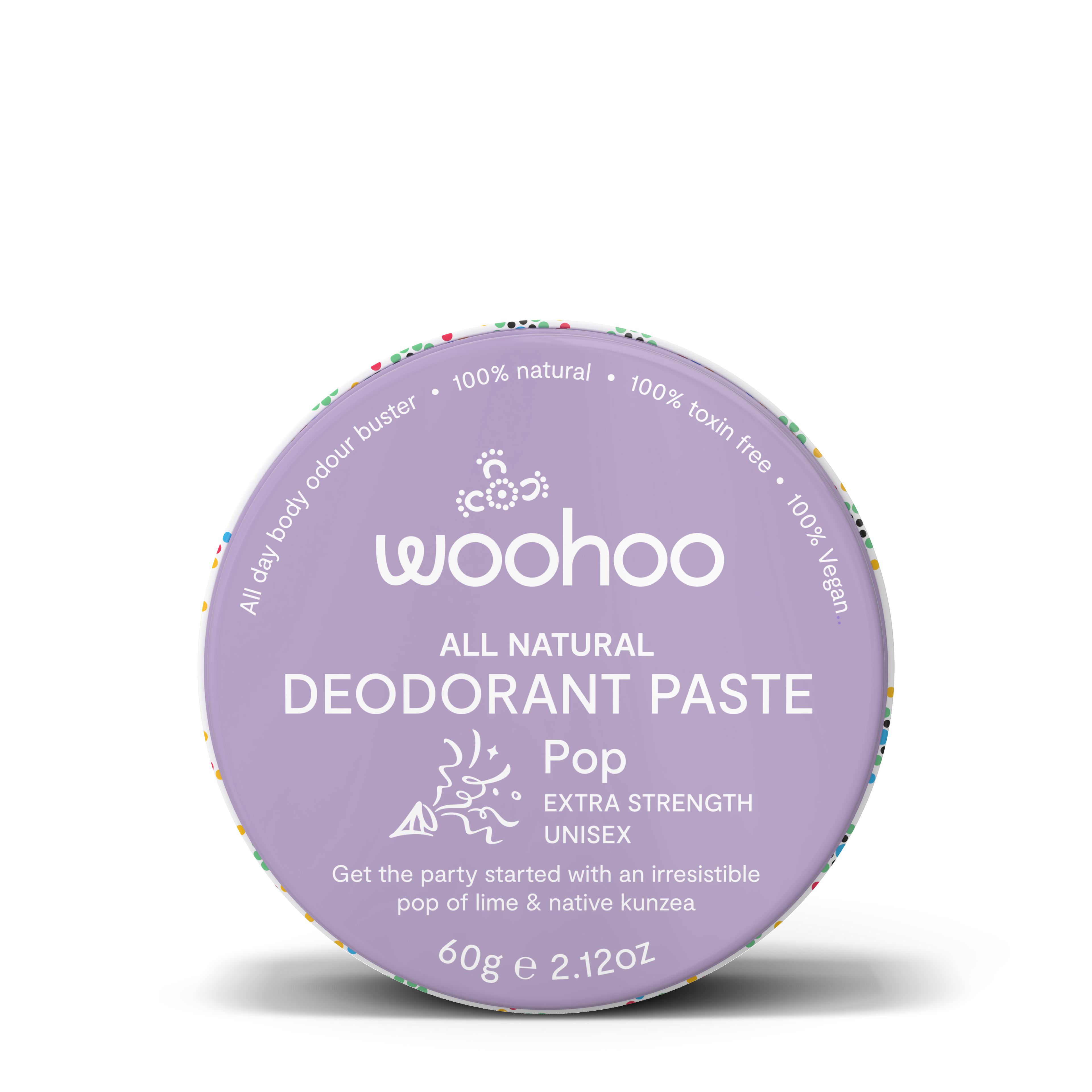 Woohoo All Natural Deodorant Paste 60g (Tin) - Pop Scent