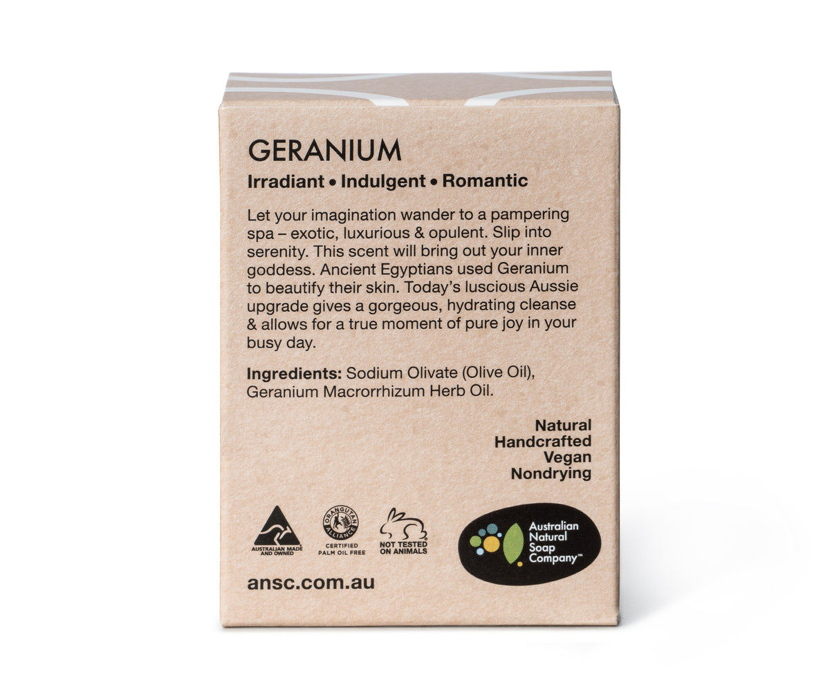 Hand & Body Geranium Bar Soap - 100g – Be Gaia