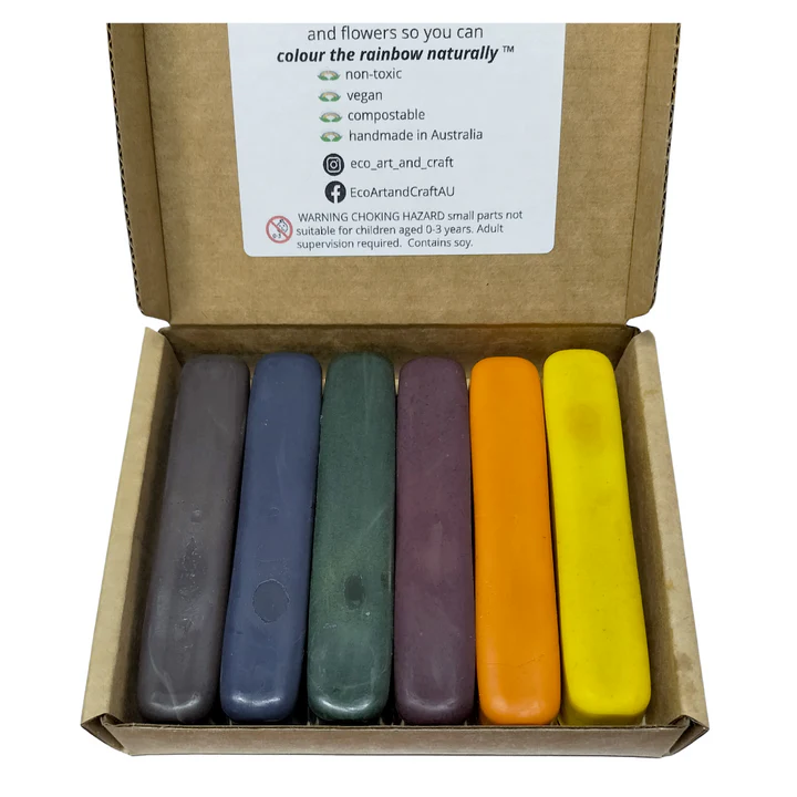 All Natural Eco Crayon Sticks (6 Colours)
