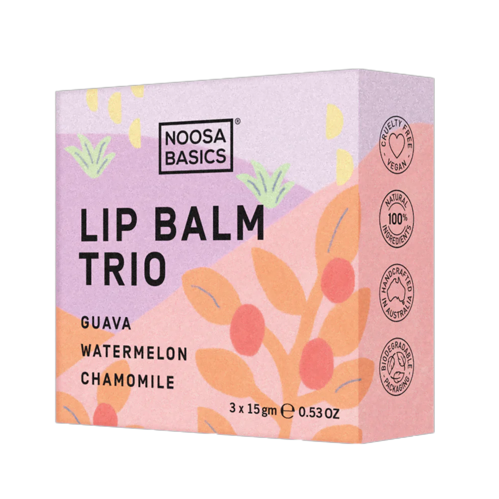 Lip Balm Trio - Guava, Watermelon, Chamomile