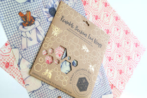 Lunchbox Set Beeswax Food Wrap (2 wraps; mixed design)