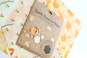 Lunchbox Set Beeswax Food Wrap (2 wraps; mixed design)