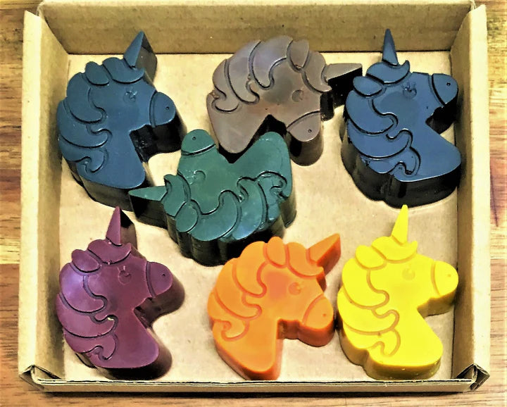 All Natural Eco Crayons - Unicorn Shape (7 Colours)